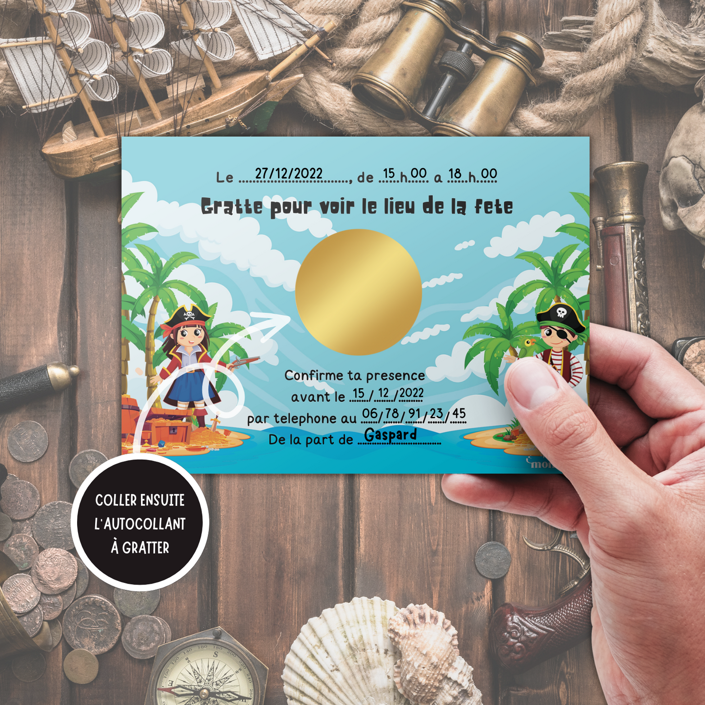 Kit Création 10 Cartes d'Invitation pour Anniversaire Pirates 🏴☠️