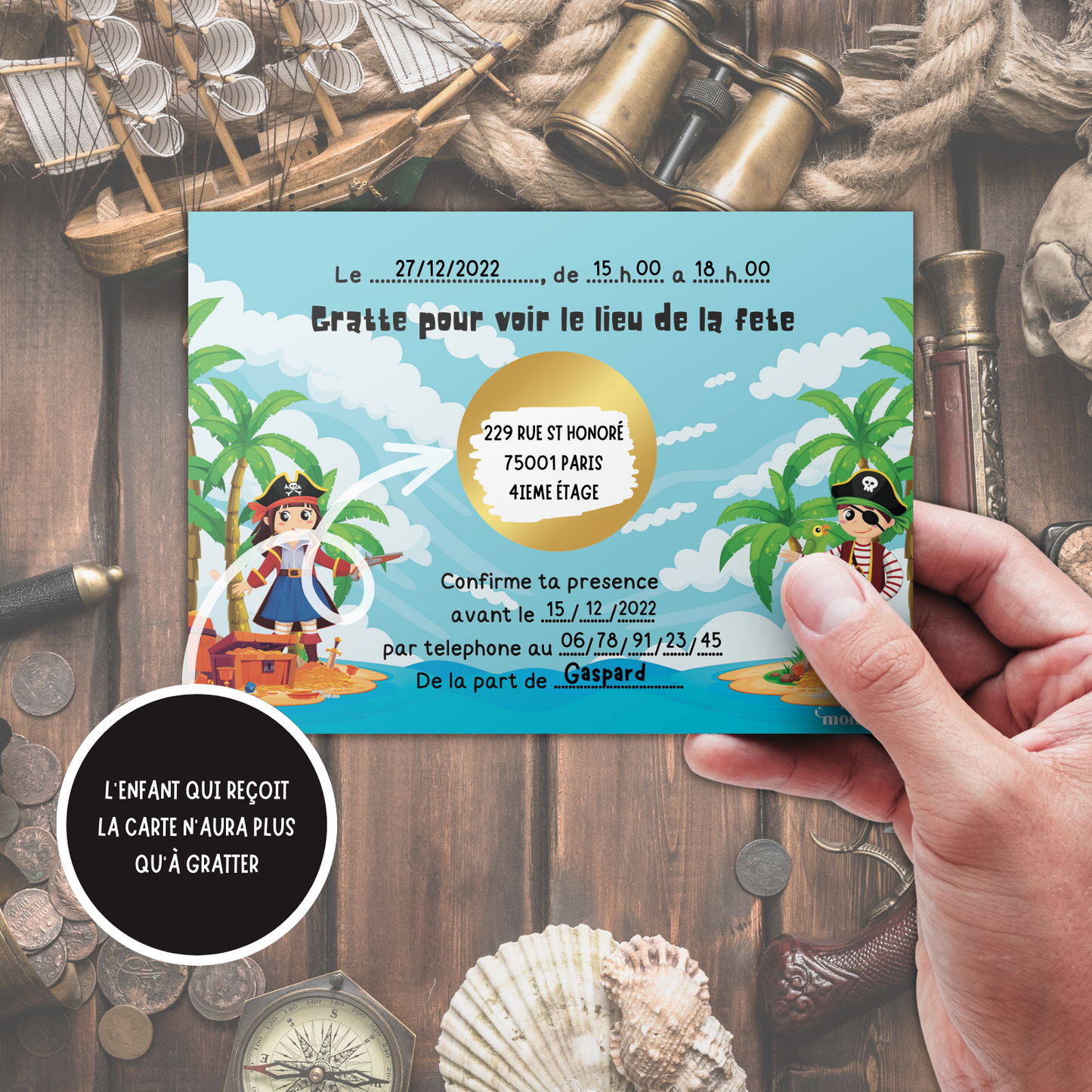Kit Création 10 Cartes d'Invitation pour Anniversaire Pirates 🏴☠️