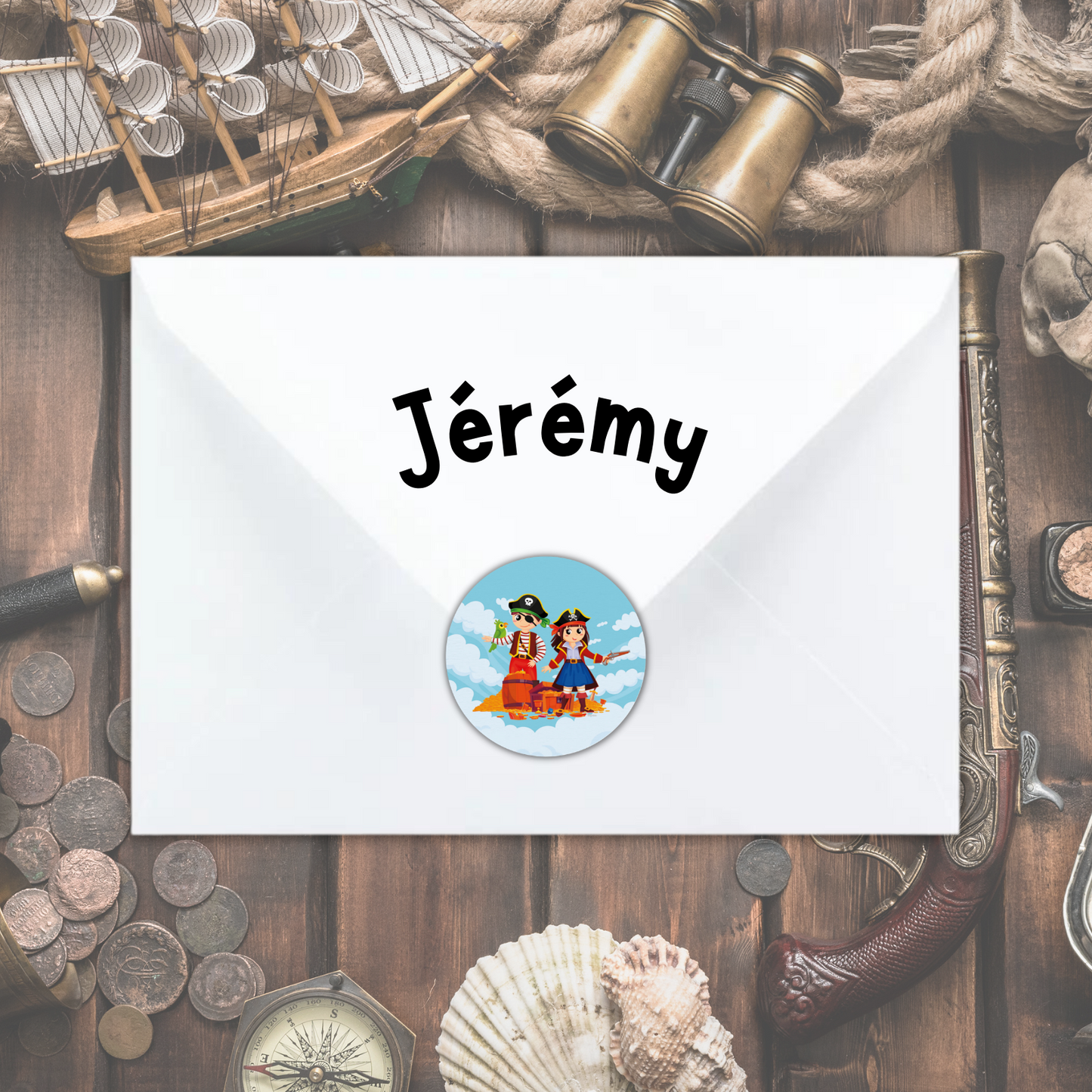 Kit Création 10 Cartes d'Invitation pour Anniversaire Pirates 🏴‍☠️