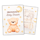 20 Cartes Pronostics Baby Shower Ourson 🧸