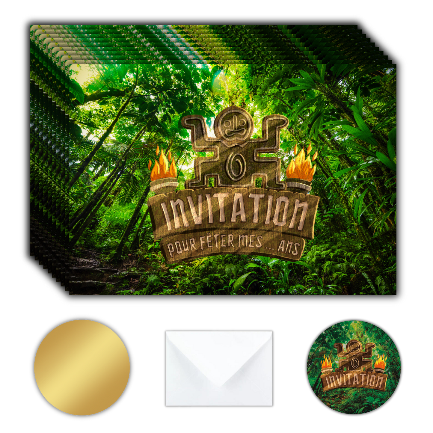 Kit Création 10 Cartes d'Invitation pour Anniversaire Koh Lanta 🏝️