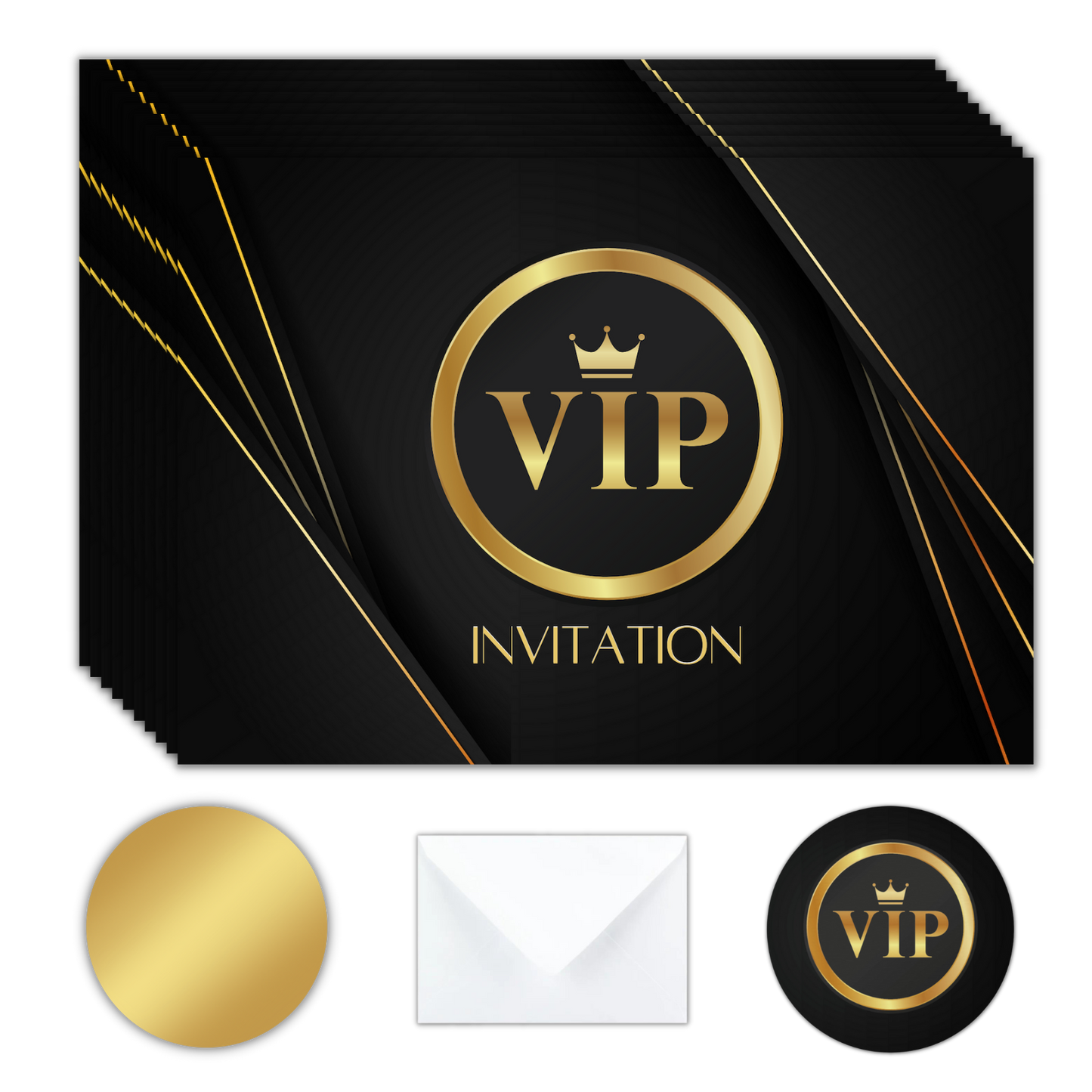 Kit Création 10 Cartes d'Invitation pour Anniversaire VIP 👑