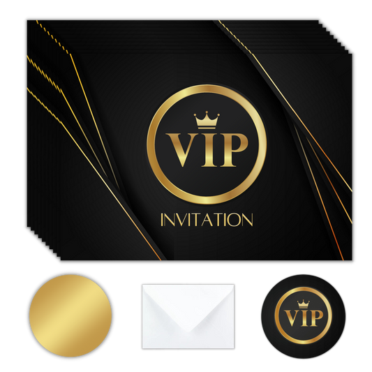 Kit Création 10 Cartes d'Invitation pour Anniversaire VIP 👑