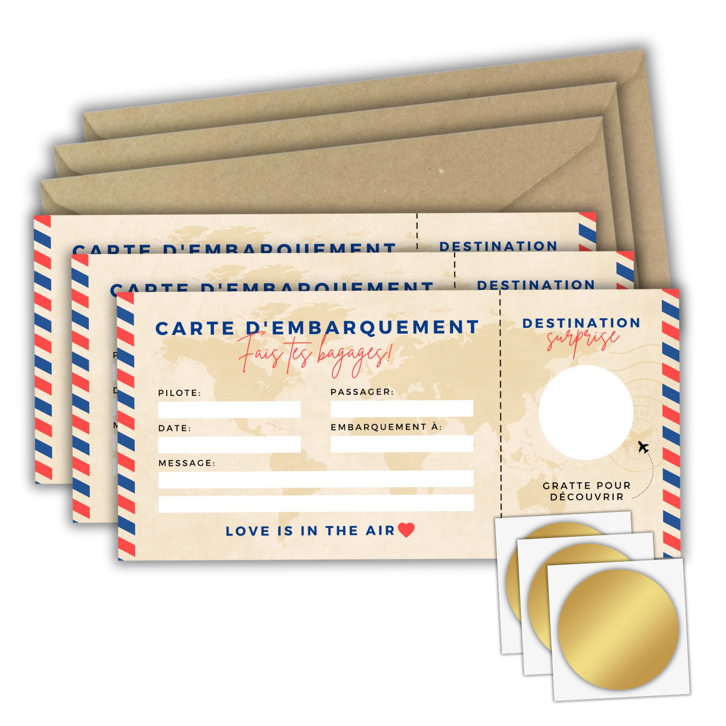 Carte d’Embarquement Voyage Surprise à Gratter ✈️